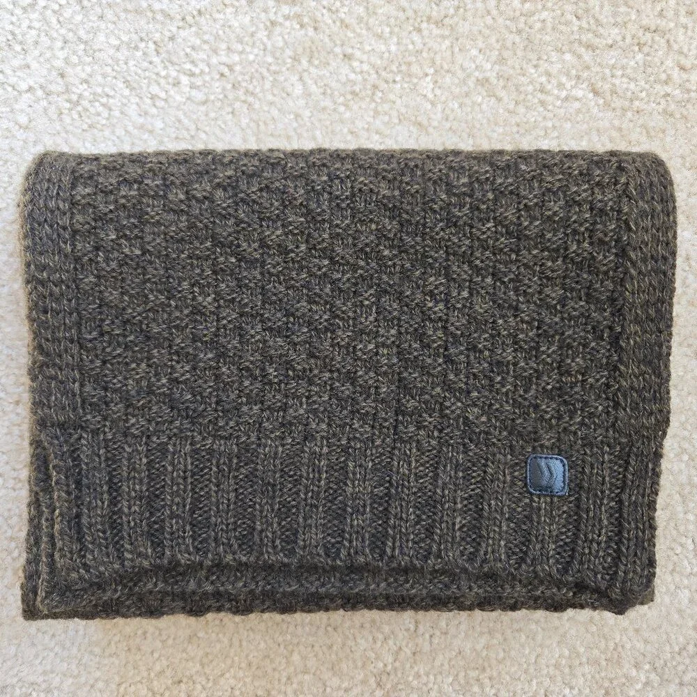 Green Marled Scarf Textured Knit